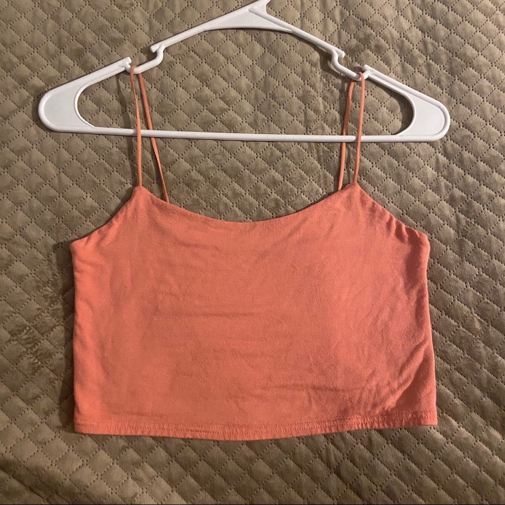 Thin Strap Pink Crop Top